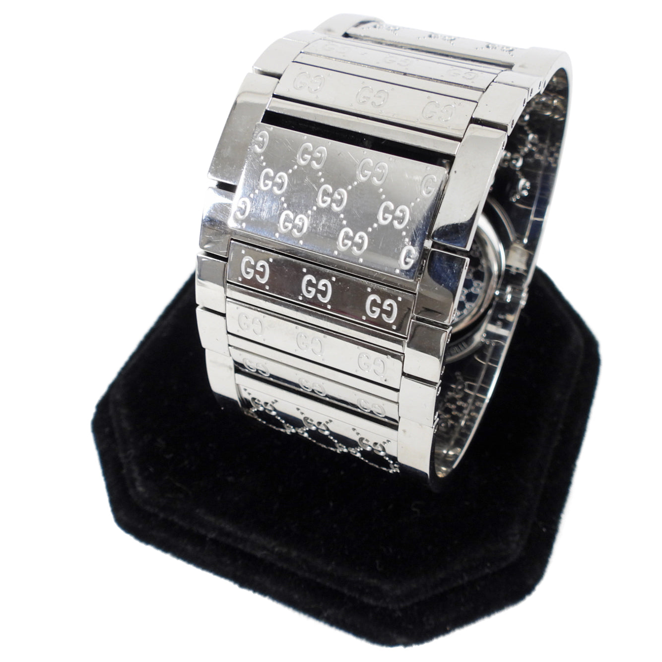 Gucci Wide Silver 112 Twirl GG Bangle Watch