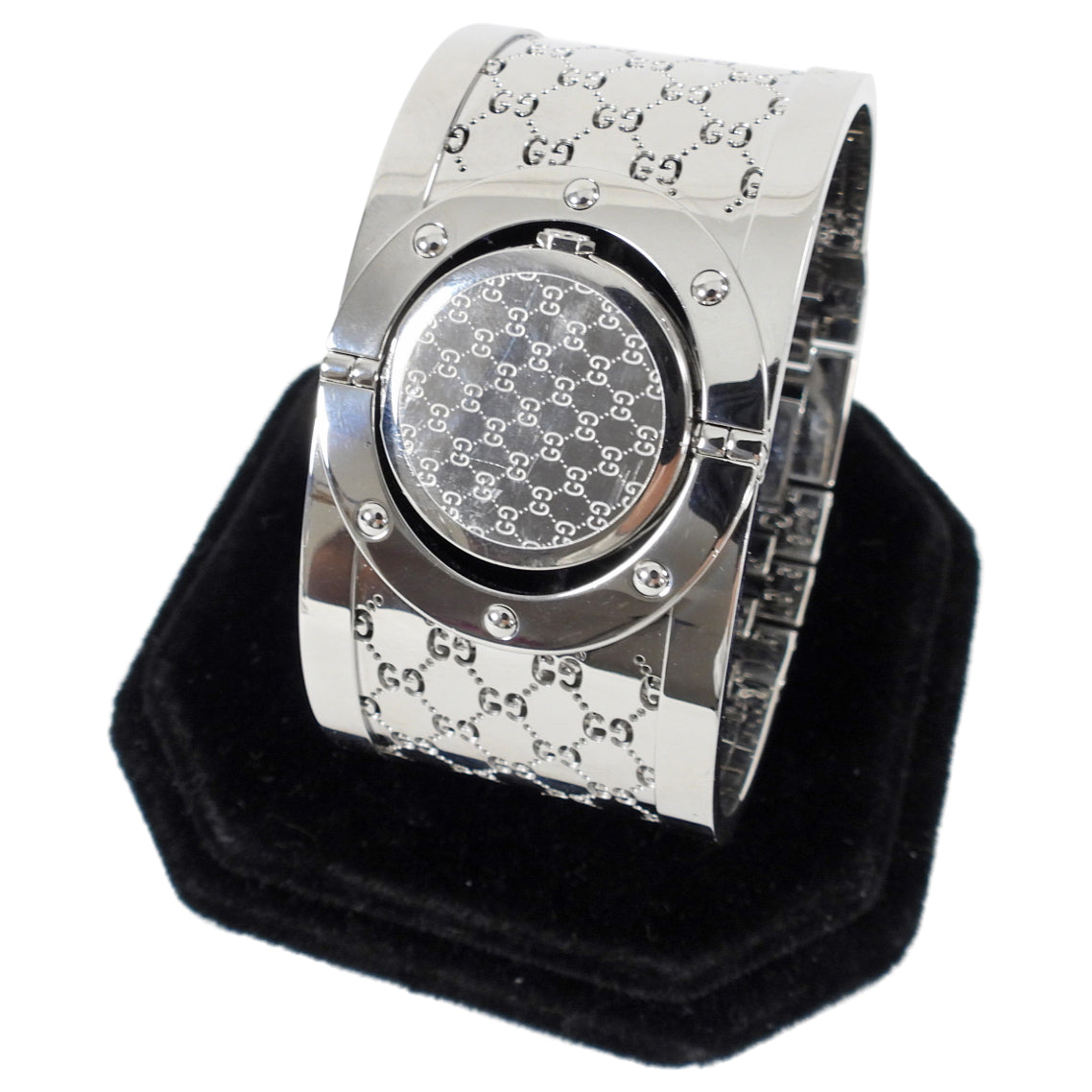 Gucci Wide Silver 112 Twirl GG Bangle Watch
