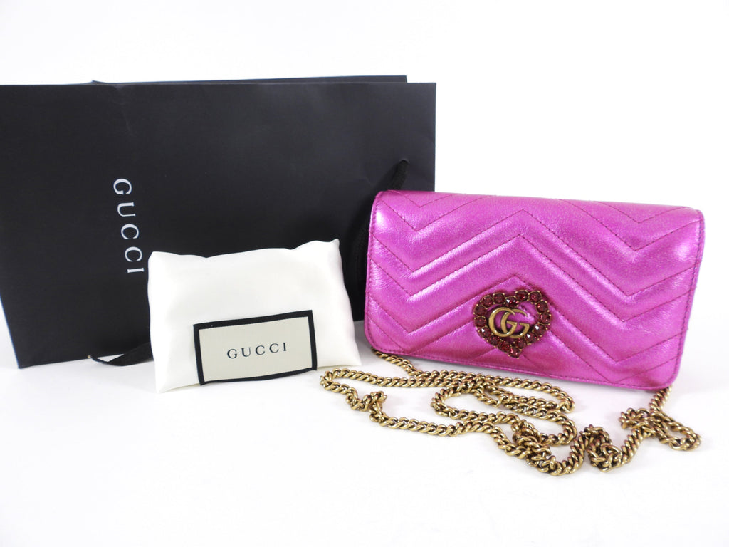 Gucci Limited Edition Valentine Fuchsia Heart Crossbody Bag