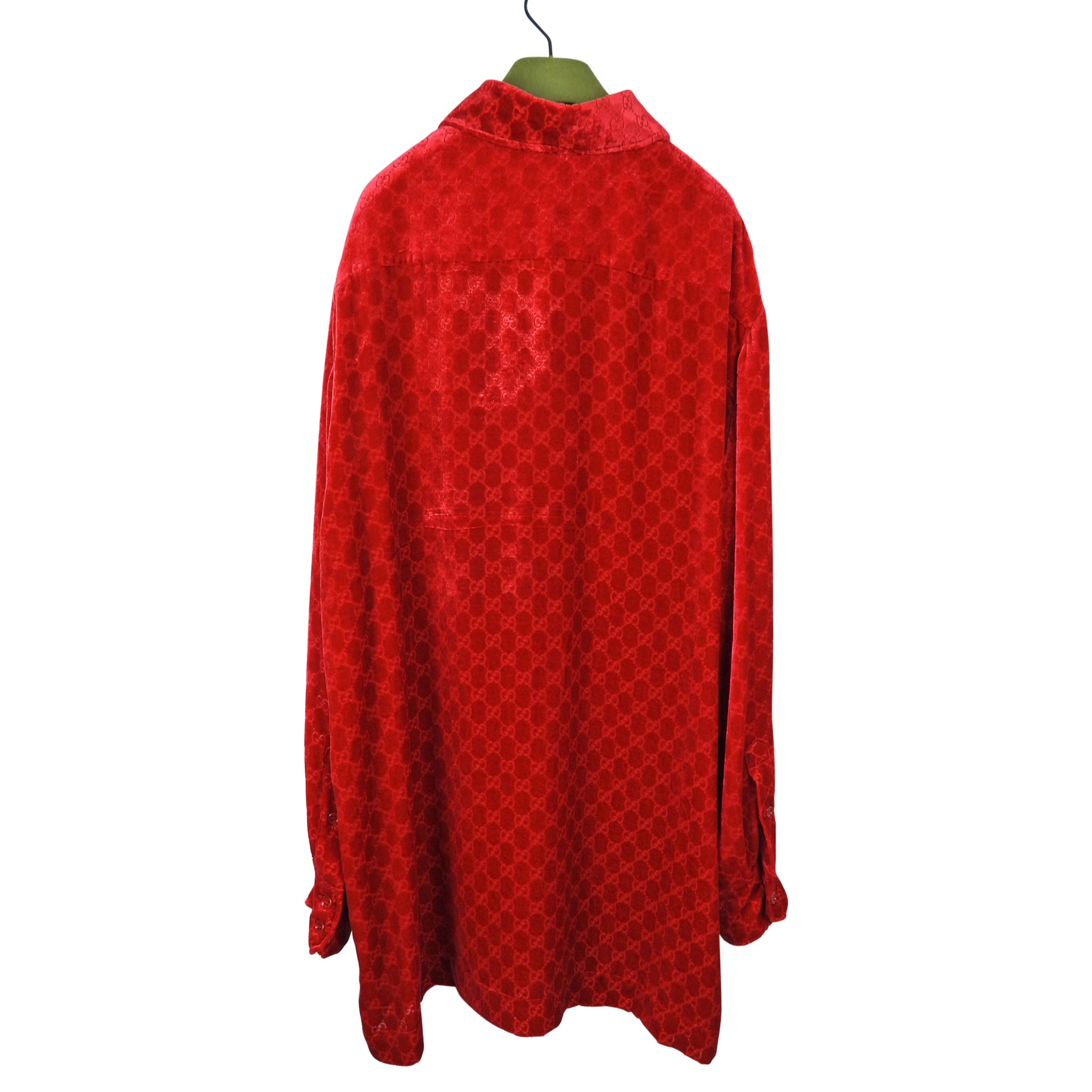 Gucci red velvet Monogram Devore Oversized Shirt - L