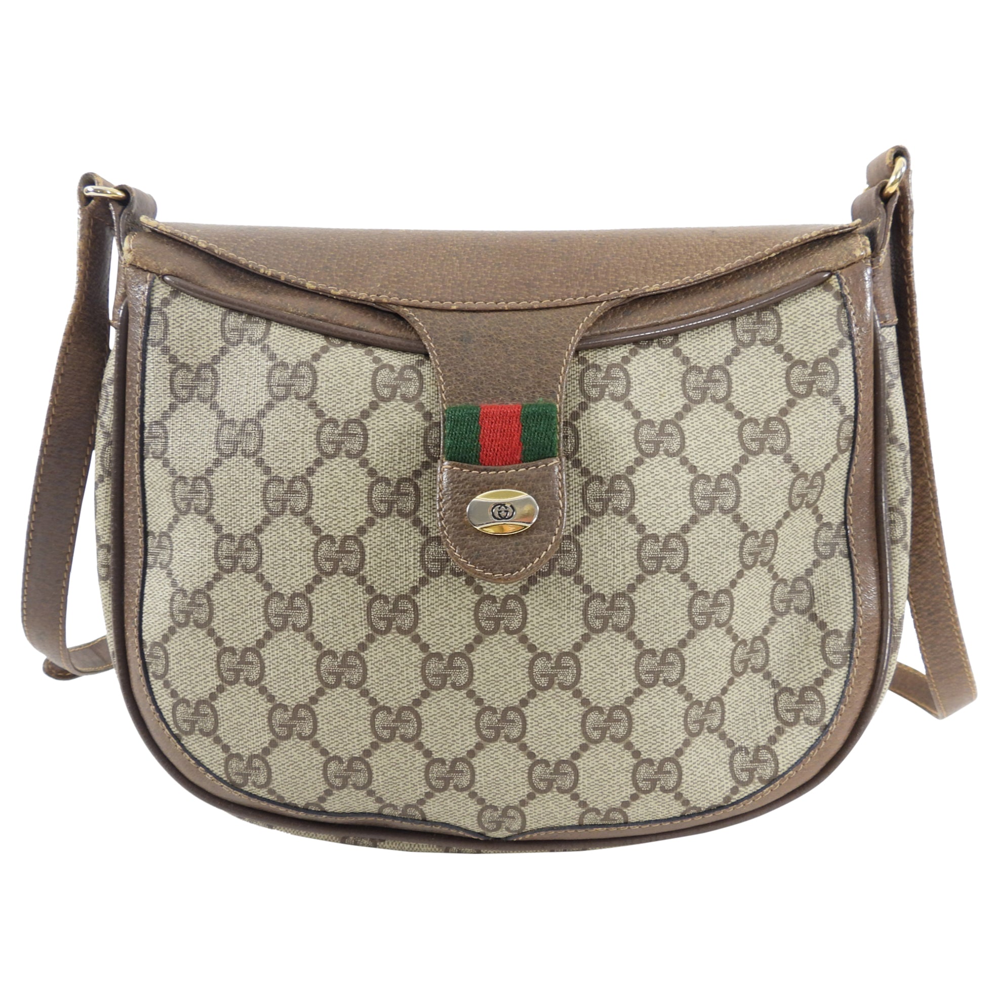Gucci Vintage Monogram Canvas Shoulder Bag