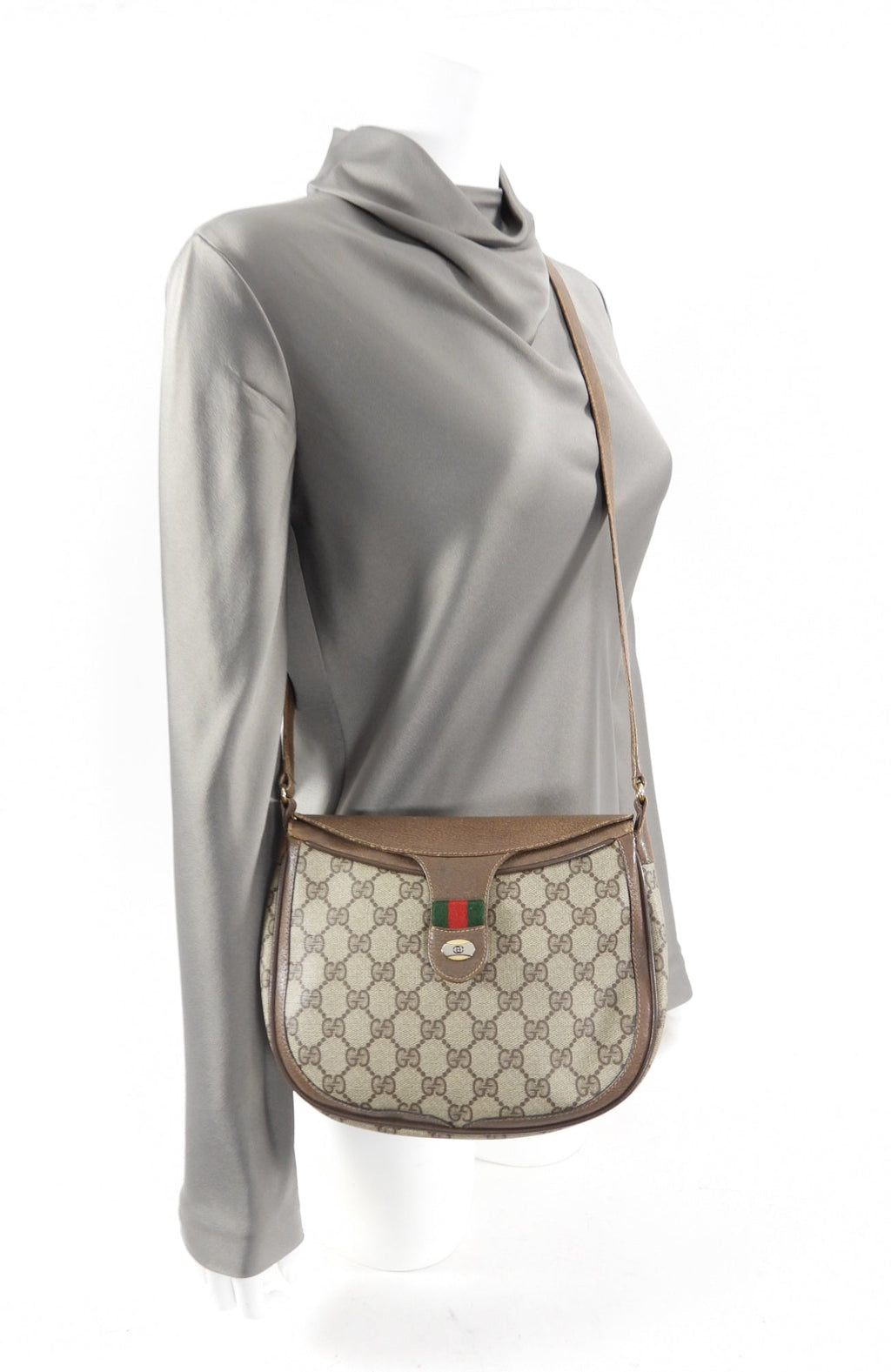 Gucci Vintage Monogram Canvas Shoulder Bag