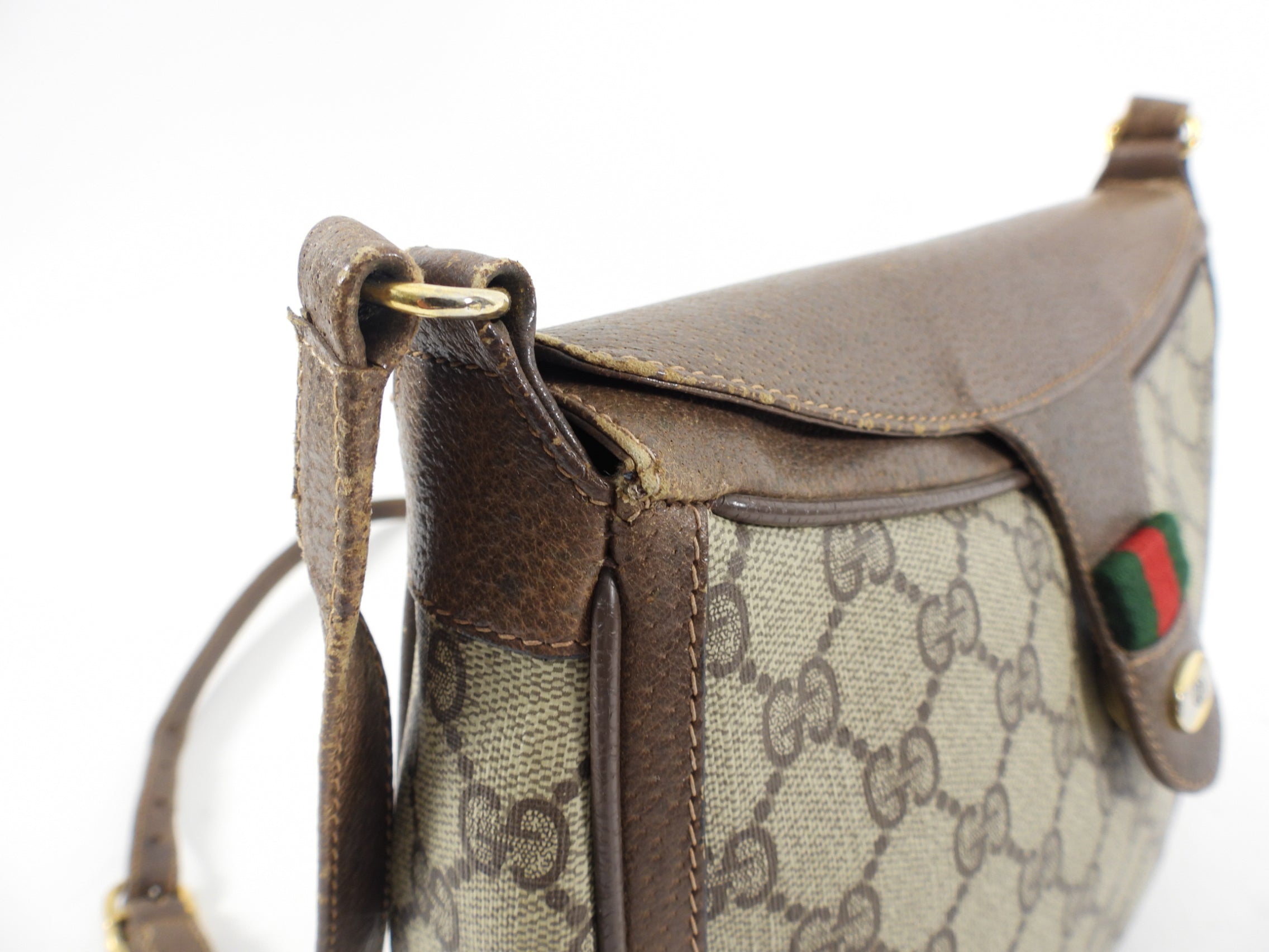 Gucci Vintage Monogram Canvas Shoulder Bag