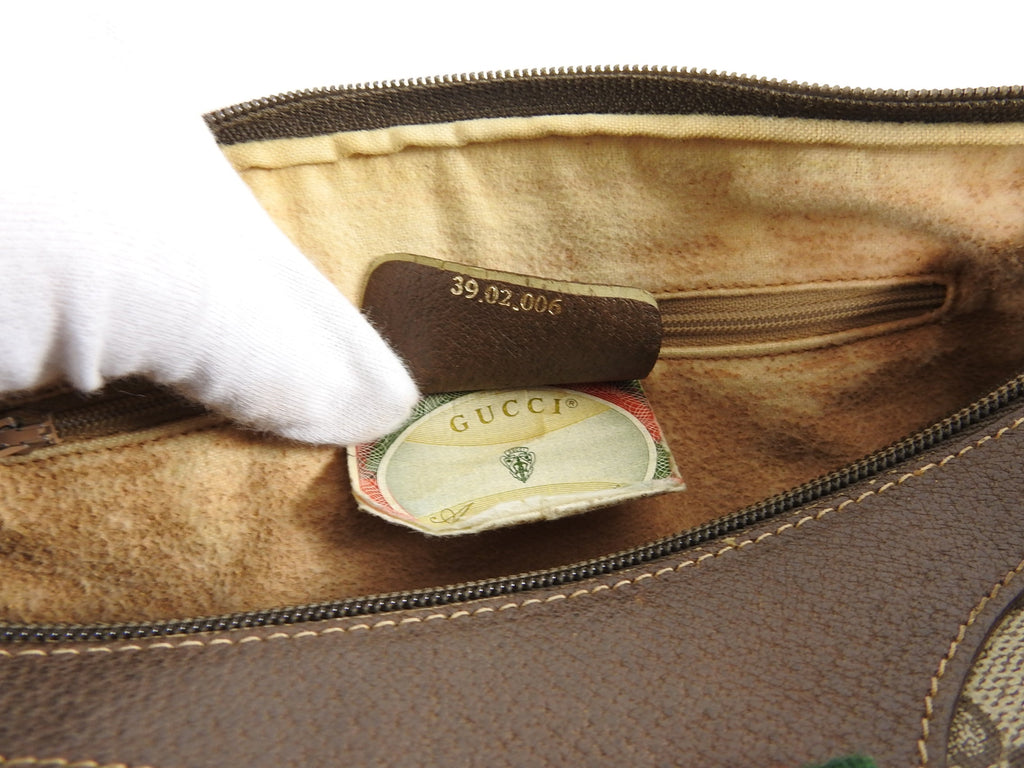 Gucci Vintage 1980’s Brown Monogram Canvas Boston Bag
