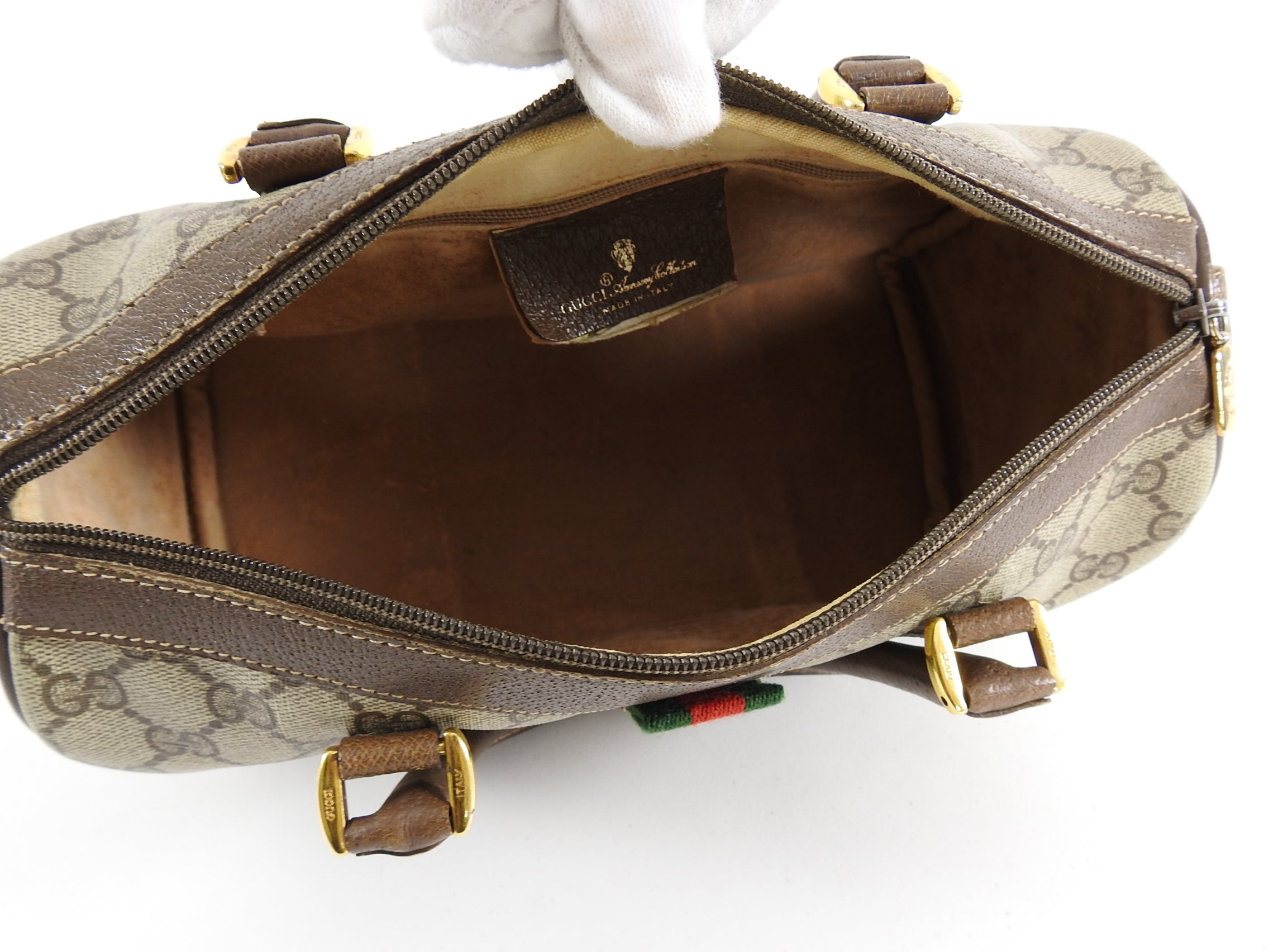 Gucci Vintage 1980’s Brown Monogram Canvas Boston Bag