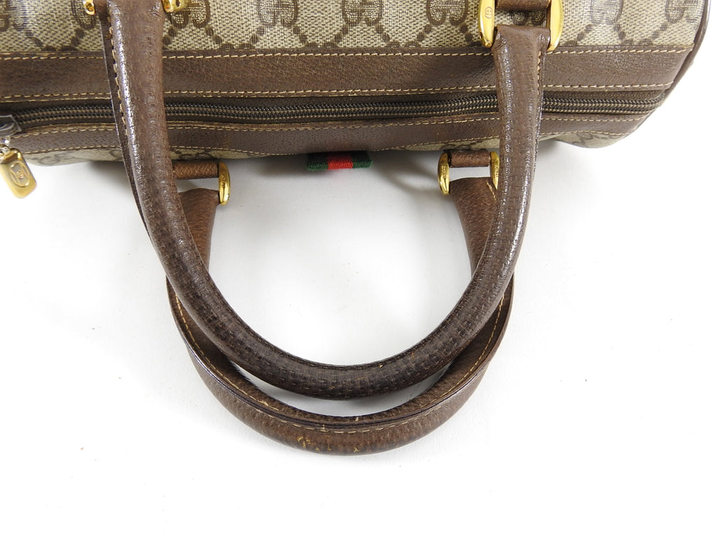 Gucci Vintage 1980’s Brown Monogram Canvas Boston Bag
