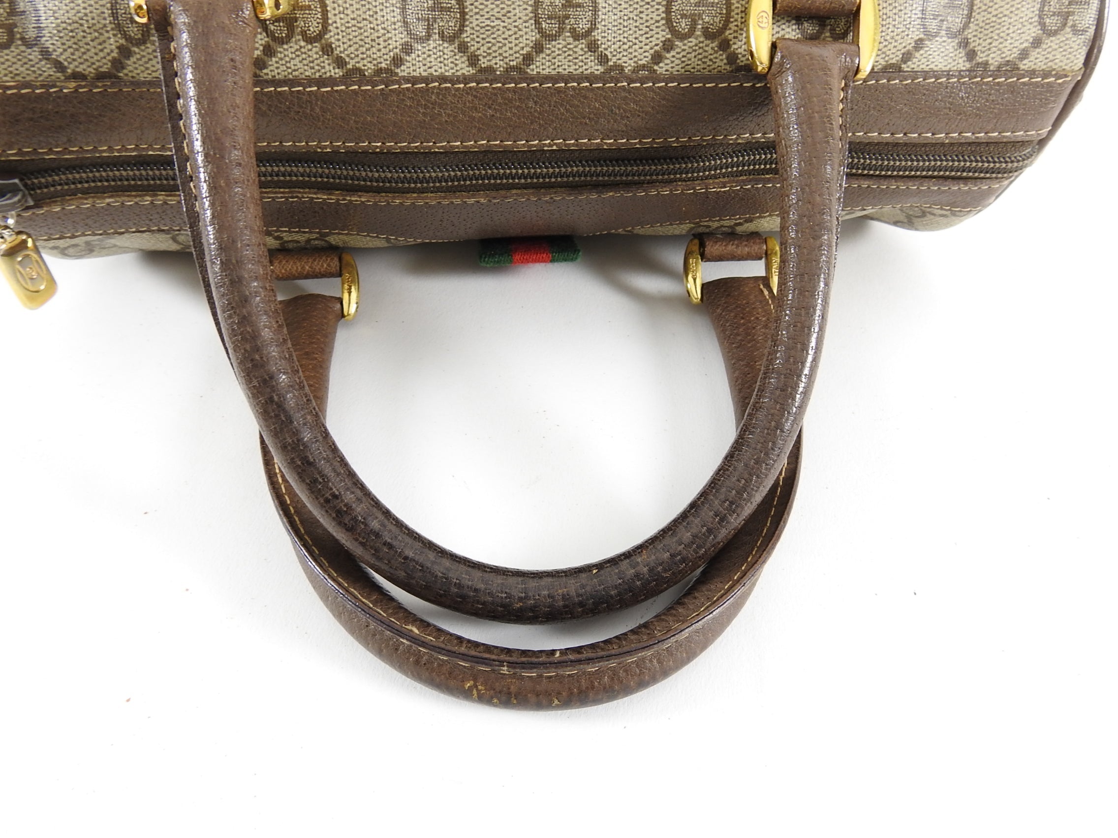 Gucci Vintage 1980’s Brown Monogram Canvas Boston Bag
