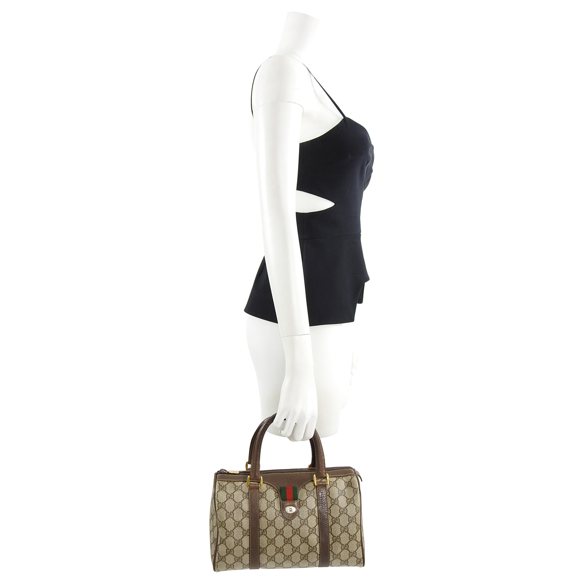 Gucci Vintage 1980’s Brown Monogram Canvas Boston Bag