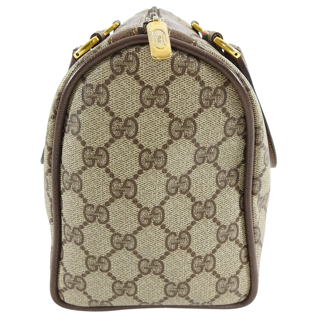 Gucci Vintage 1980’s Brown Monogram Canvas Boston Bag