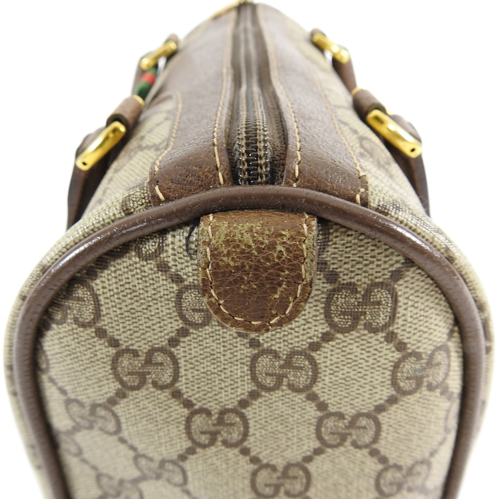 Gucci Vintage 1980’s Brown Monogram Canvas Boston Bag