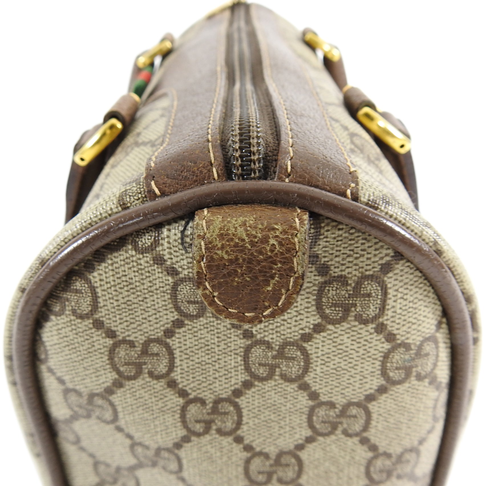 Gucci Vintage 1980’s Brown Monogram Canvas Boston Bag