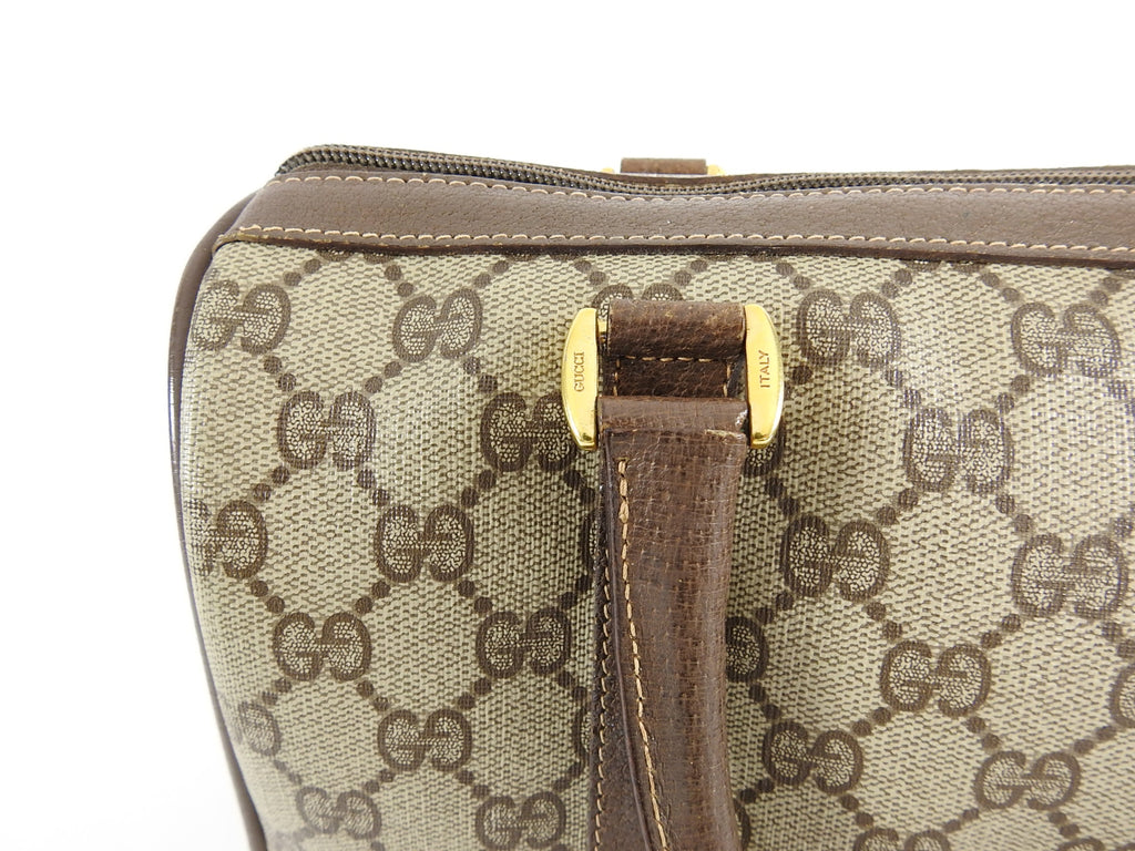 Gucci Vintage 1980’s Brown Monogram Canvas Boston Bag