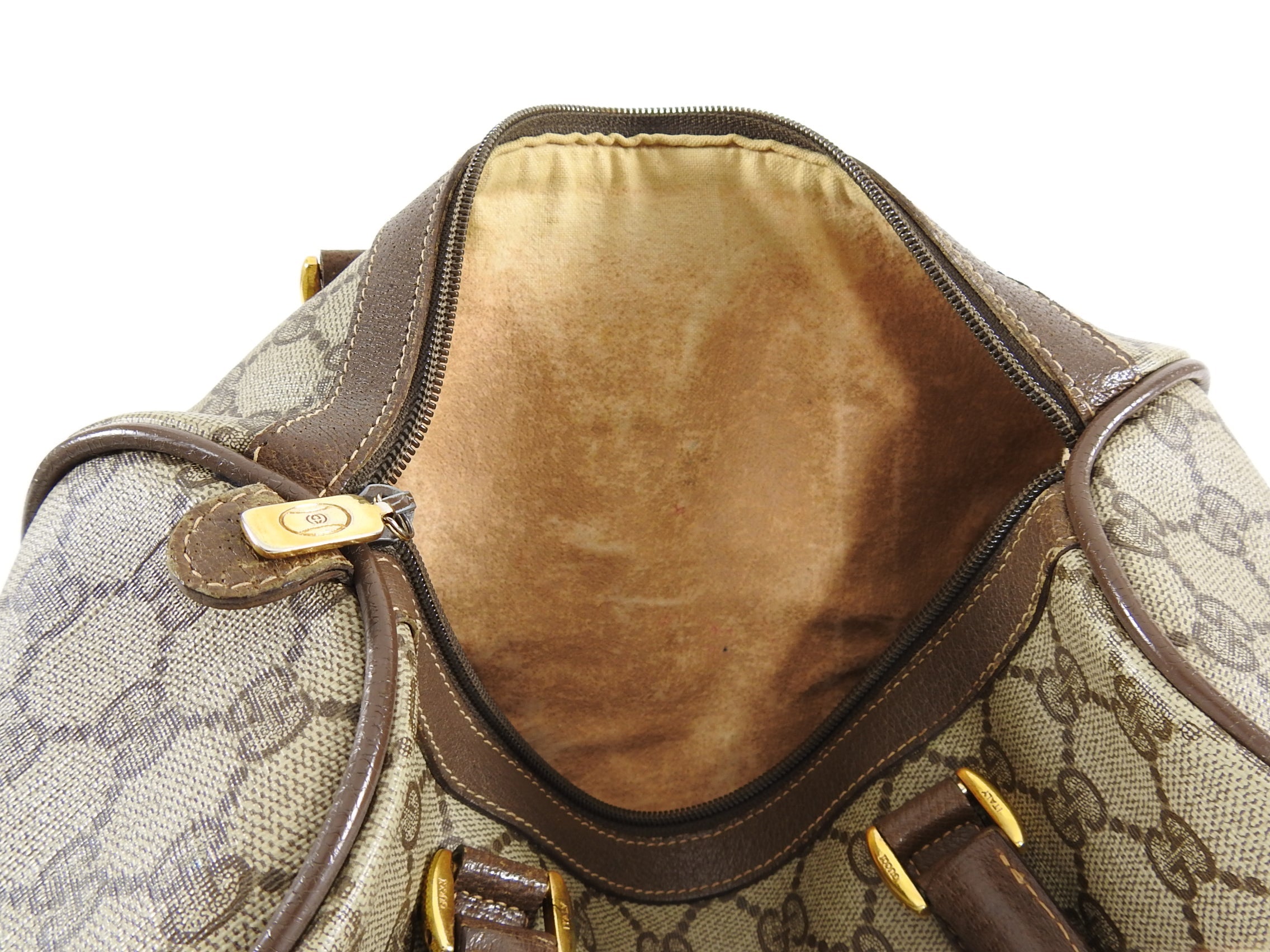 Gucci Vintage 1980’s Brown Monogram Canvas Boston Bag
