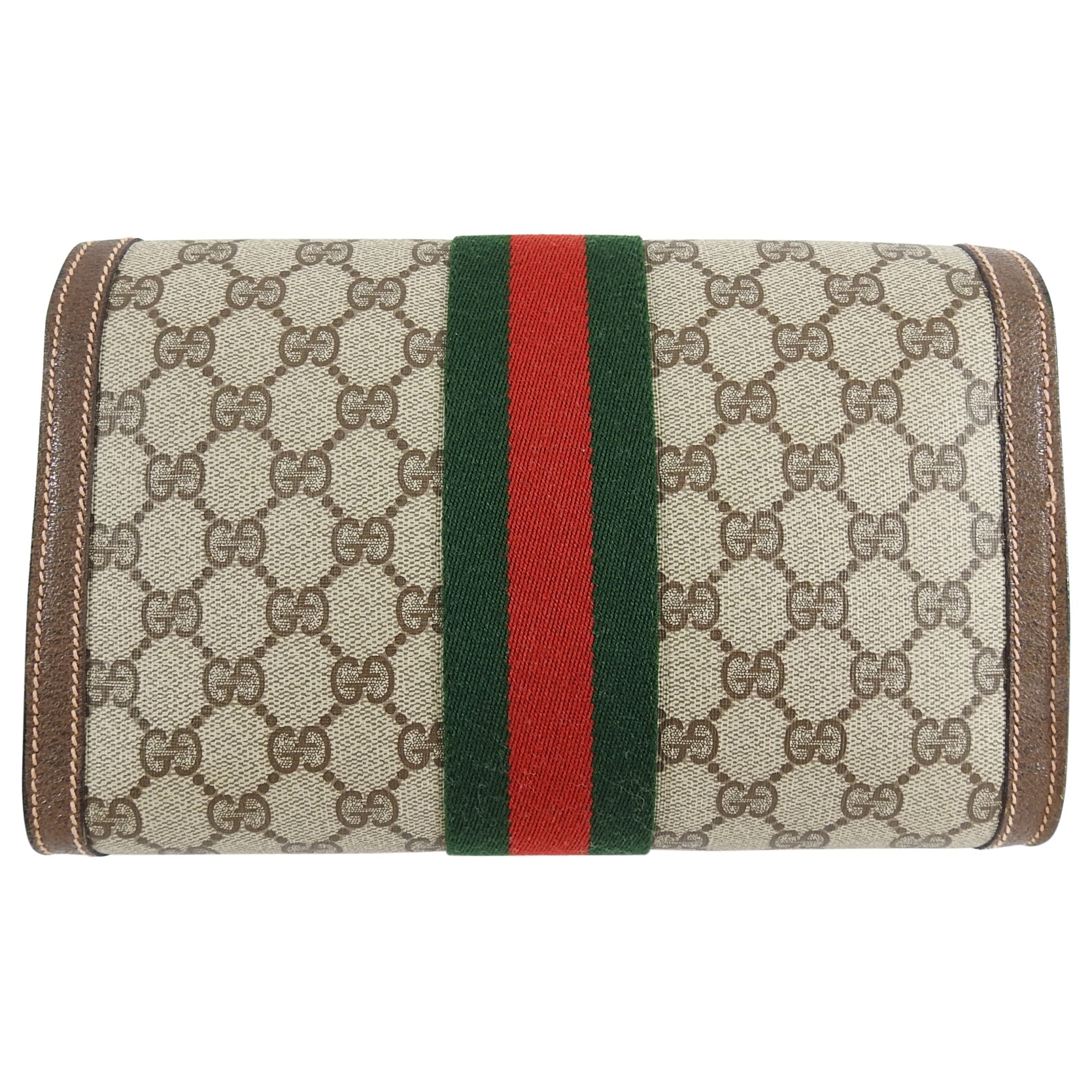 Gucci Vintage 1980’s Brown Monogram Canvas Clutch Bag