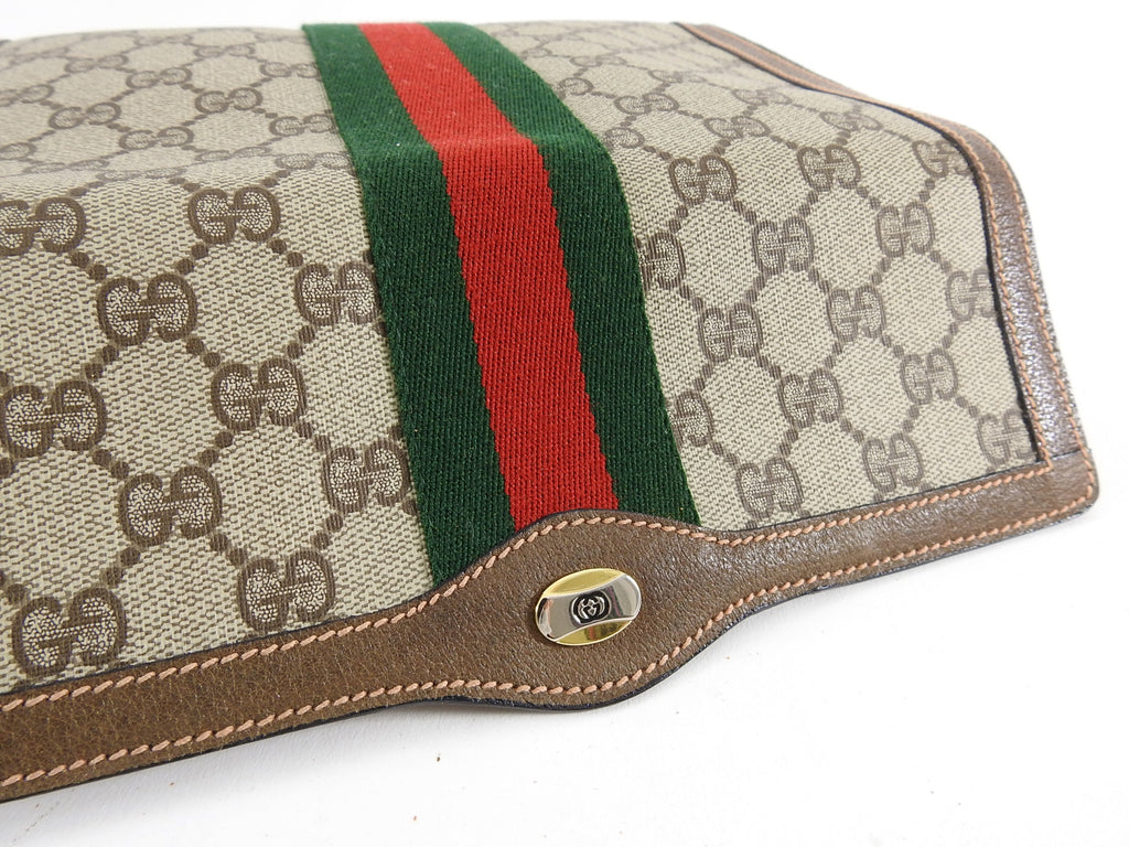 Gucci Vintage 1980’s Brown Monogram Canvas Clutch Bag