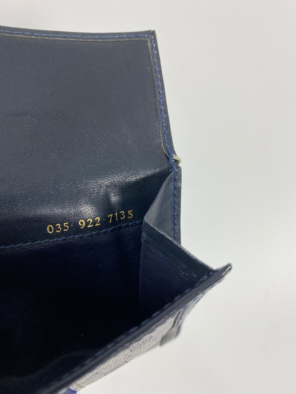 Gucci Vintage 1980’s Blue Monogram French Compact Wallet