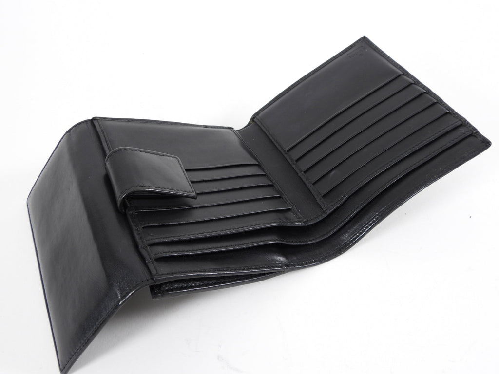 Gucci Denim Bifold Wallet with Web Stripe Detail