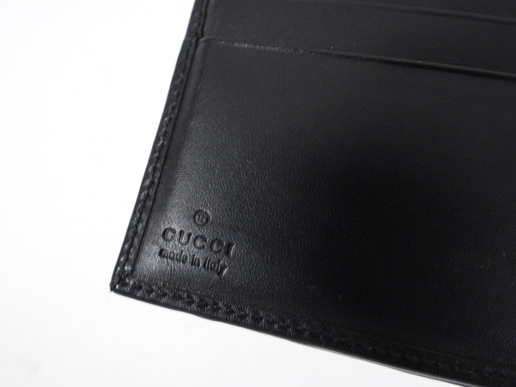 Gucci Denim Bifold Wallet with Web Stripe Detail