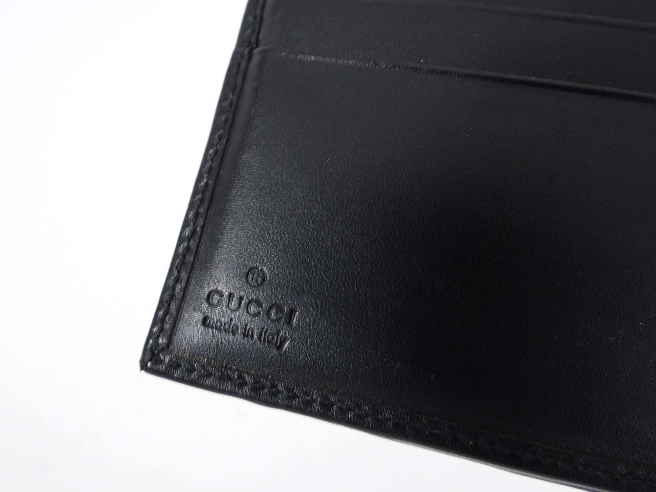 Gucci Denim Bifold Wallet with Web Stripe Detail
