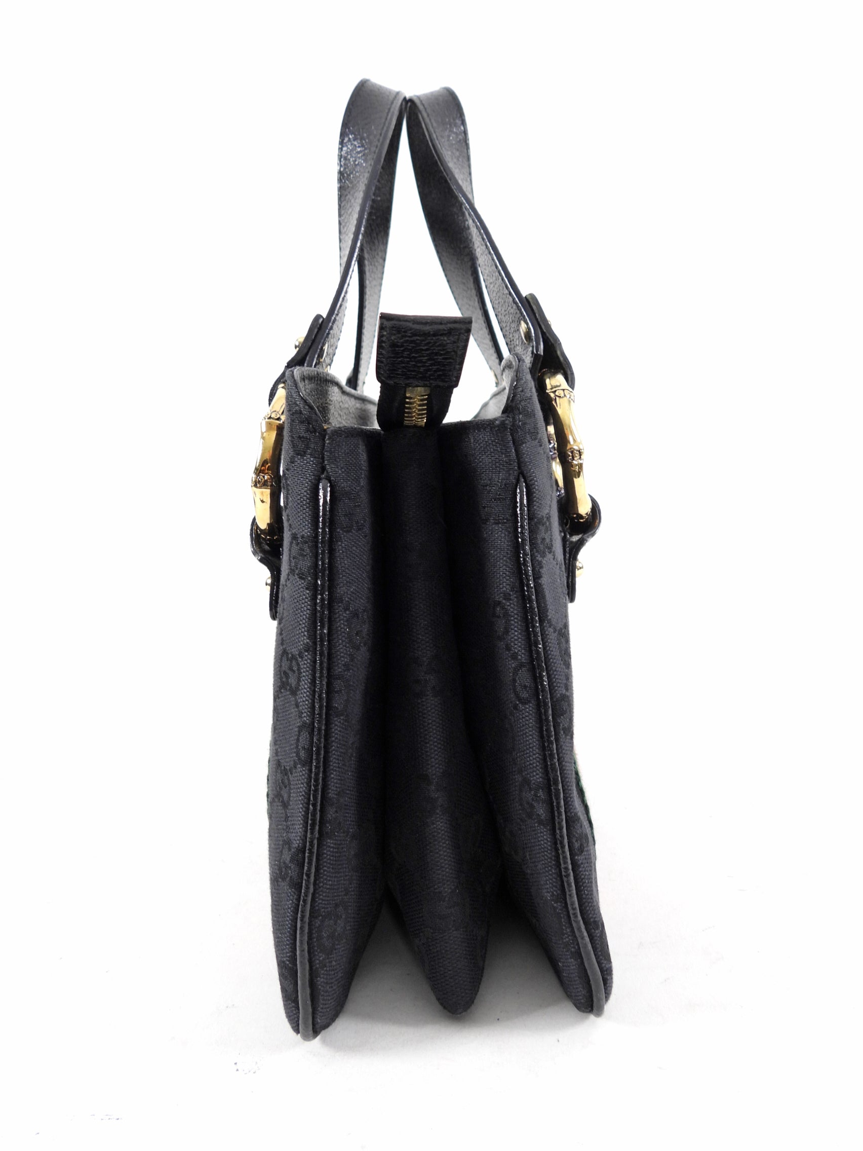Gucci 2000’s Black Monogram Web Trim Handbag