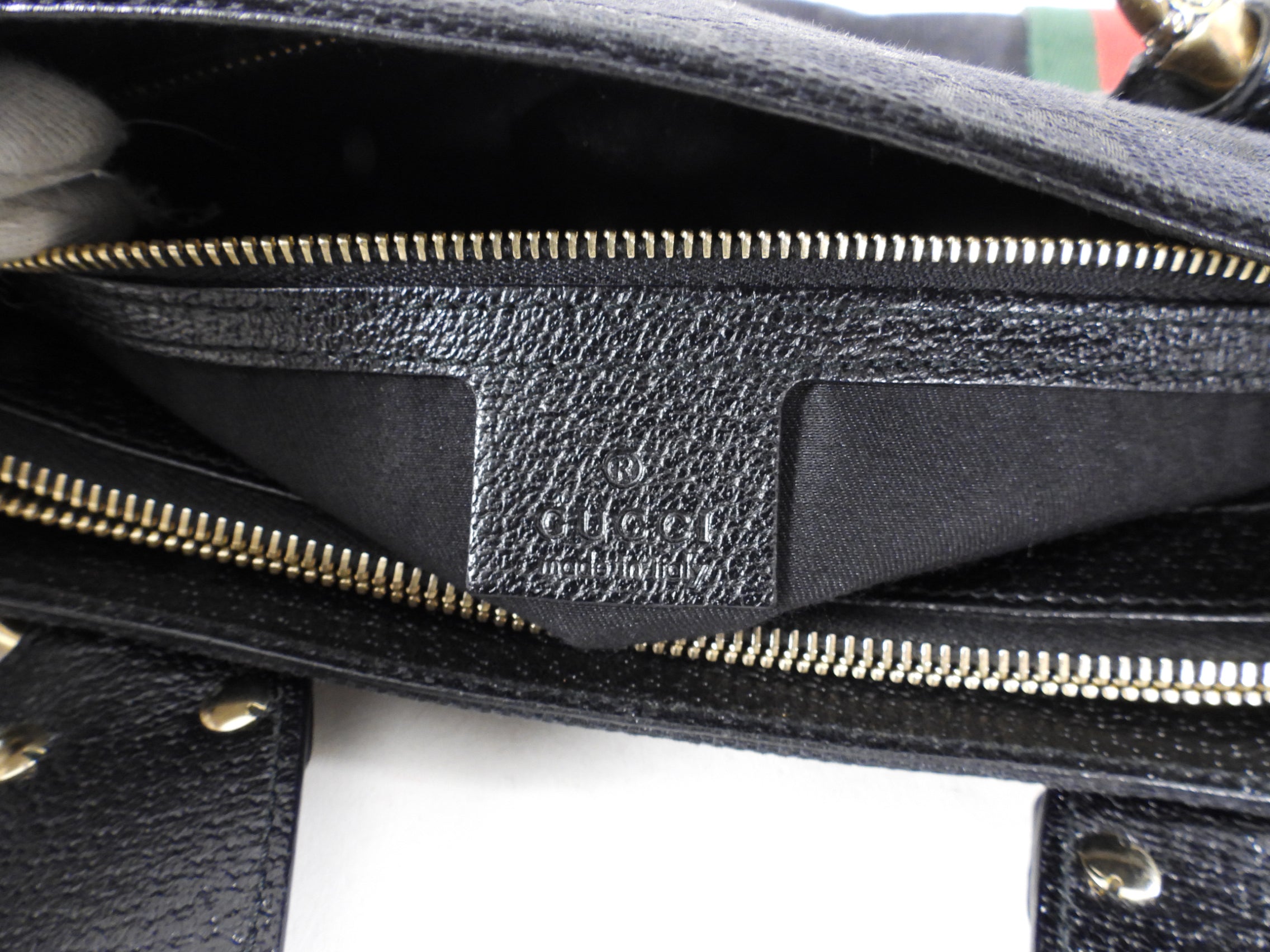 Gucci 2000’s Black Monogram Web Trim Handbag
