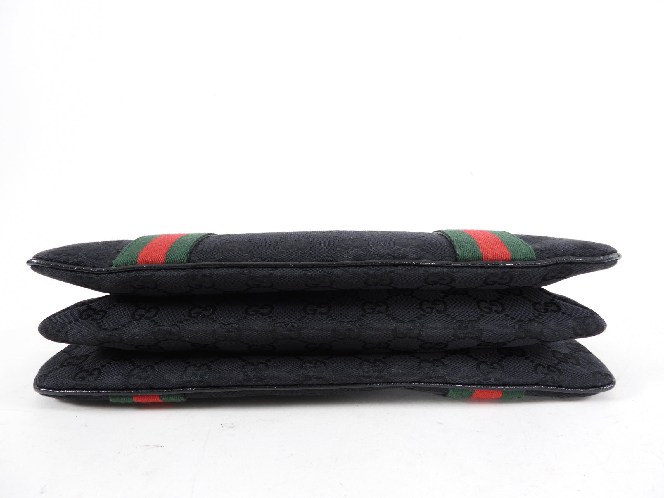 Gucci 2000’s Black Monogram Web Trim Handbag