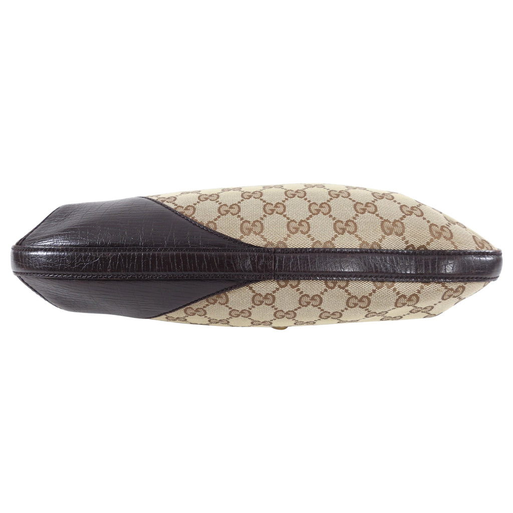 Gucci Monogram Canvas Web Horsebit Hasler Hobo Bag