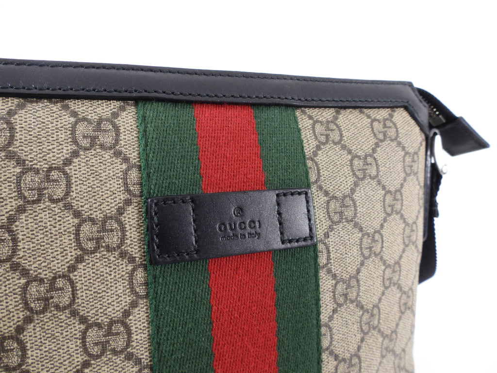 Gucci Monogram Supreme Web Stripe Small Messenger Bag