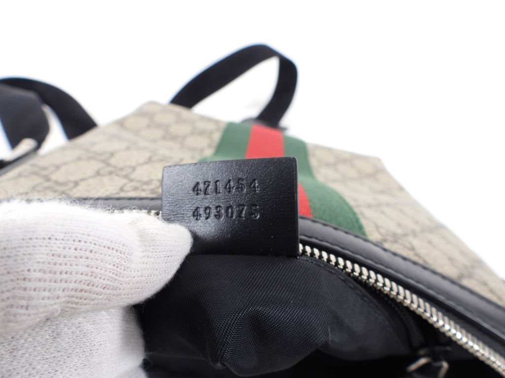 Gucci Monogram Supreme Web Stripe Small Messenger Bag