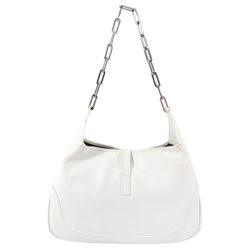 Gucci Tom Ford Era White Leather Jackie O Hobo Bag