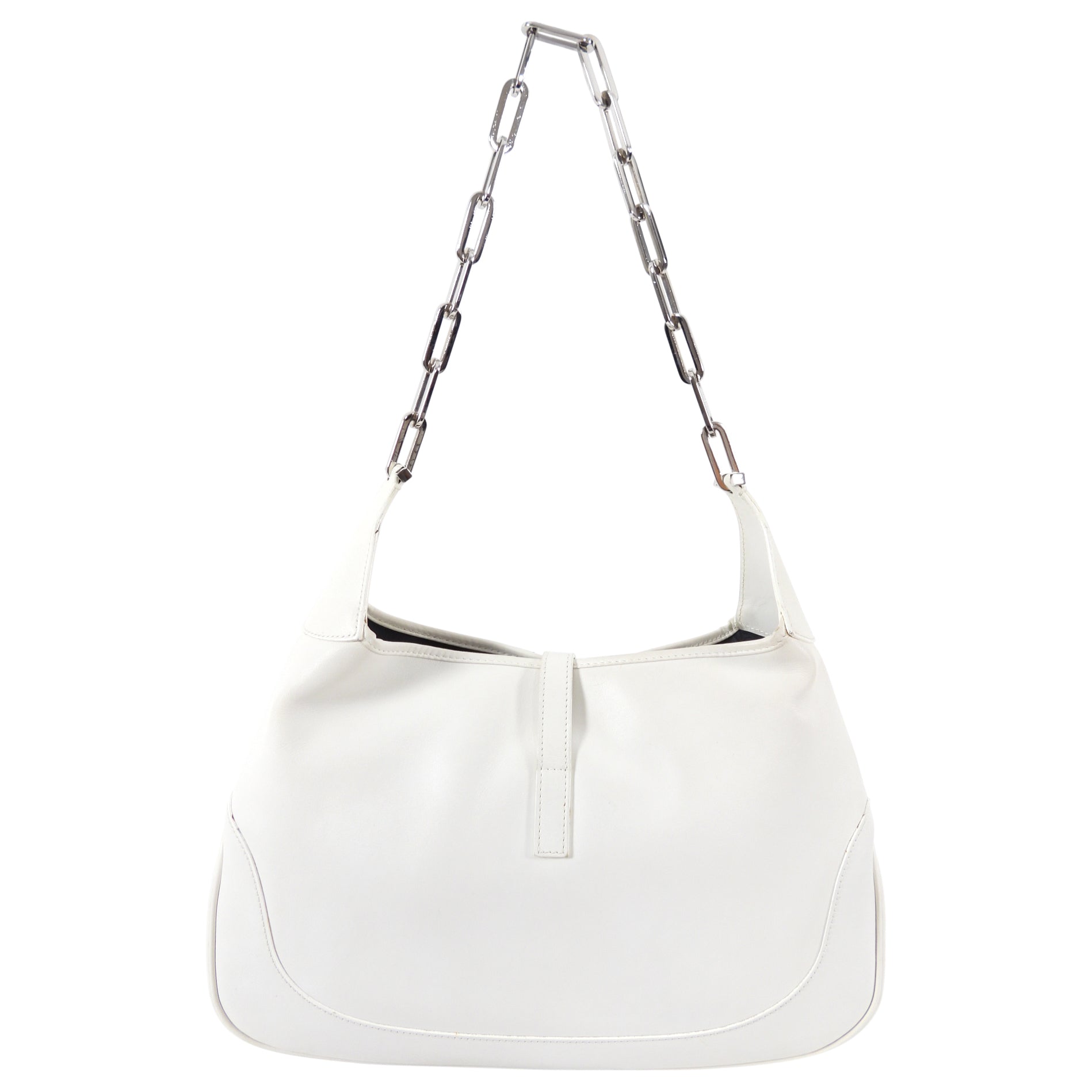 Gucci Tom Ford Era White Leather Jackie O Hobo Bag