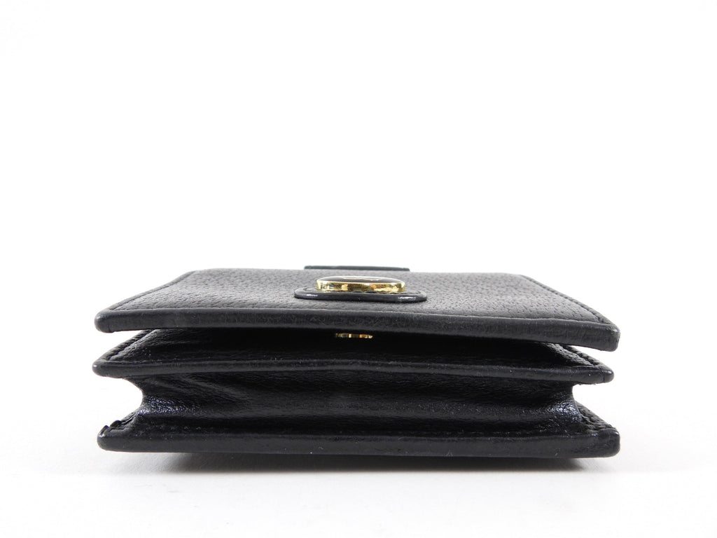 Gucci Black Leather Mini Compact Wallet on Chain