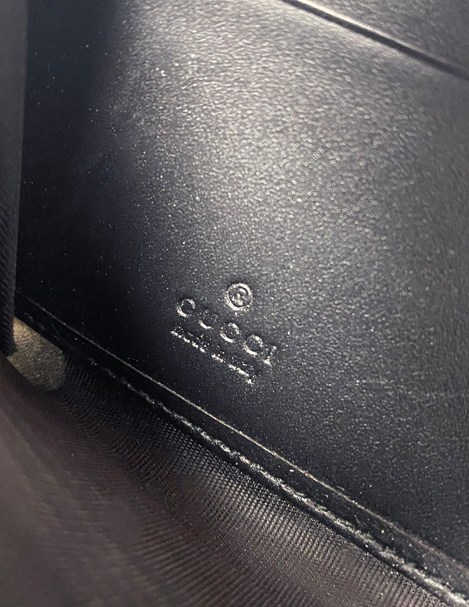 Gucci Monogram Black Leather Guccissima Zip Wallet