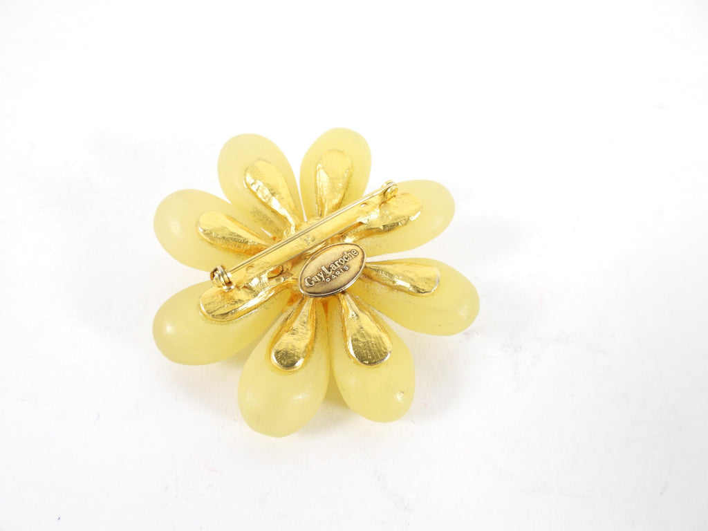 Guy Laroche Vintage 1980's Resin Flower Brooch