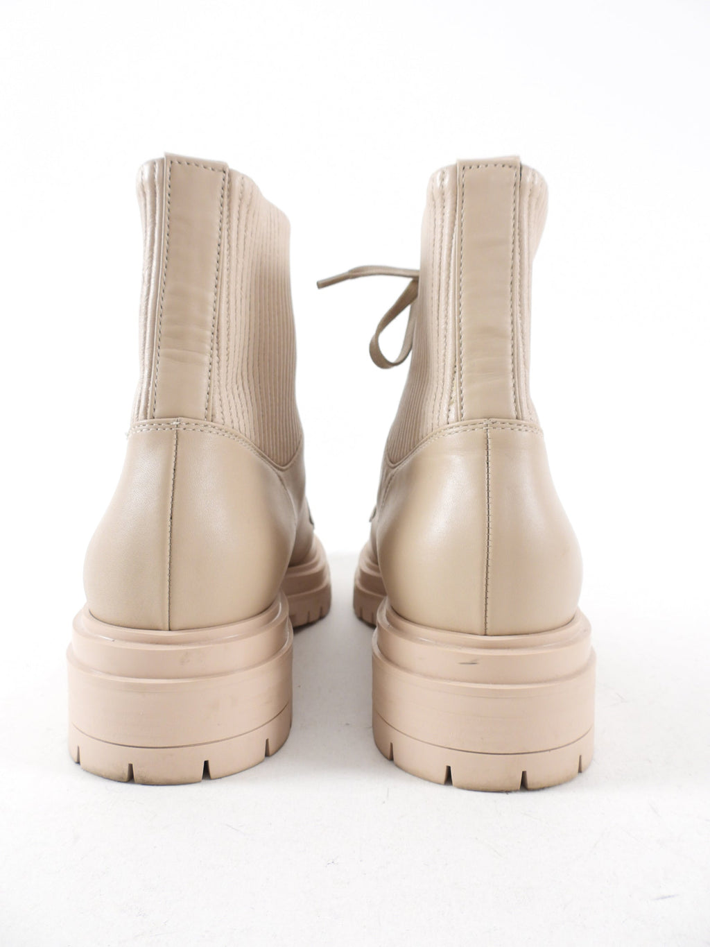 Gianvito Rossi Beige Martis 20 Leather Combat Boots - 40