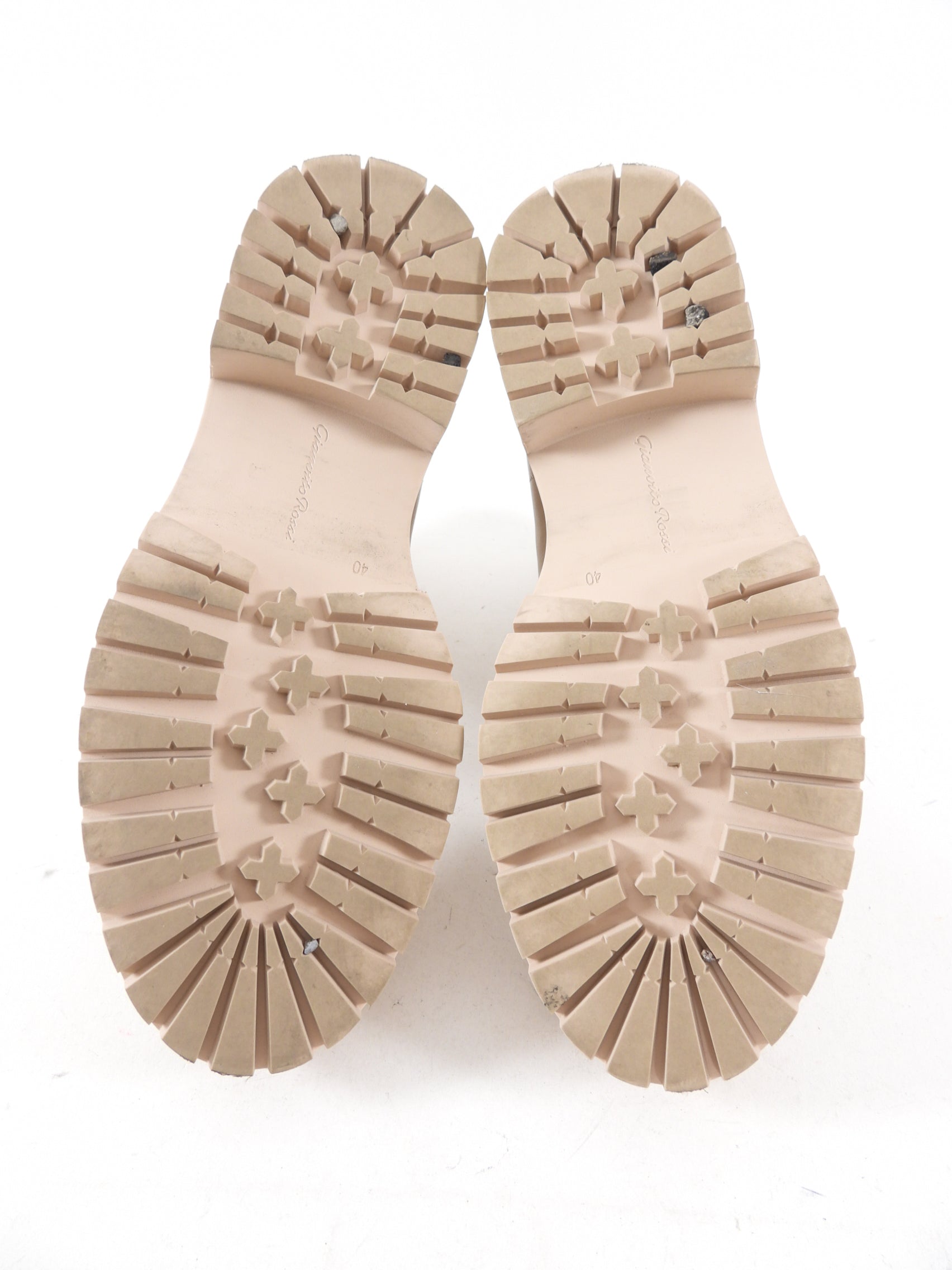 Gianvito Rossi Beige Martis 20 Leather Combat Boots - 40
