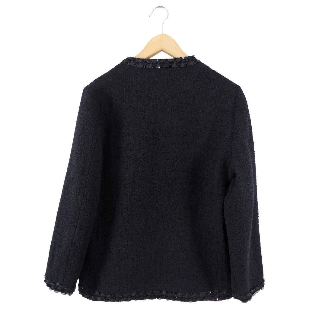 Giambattista Valli Black Wool and Tweed Zip Jacket - IT44 / 8