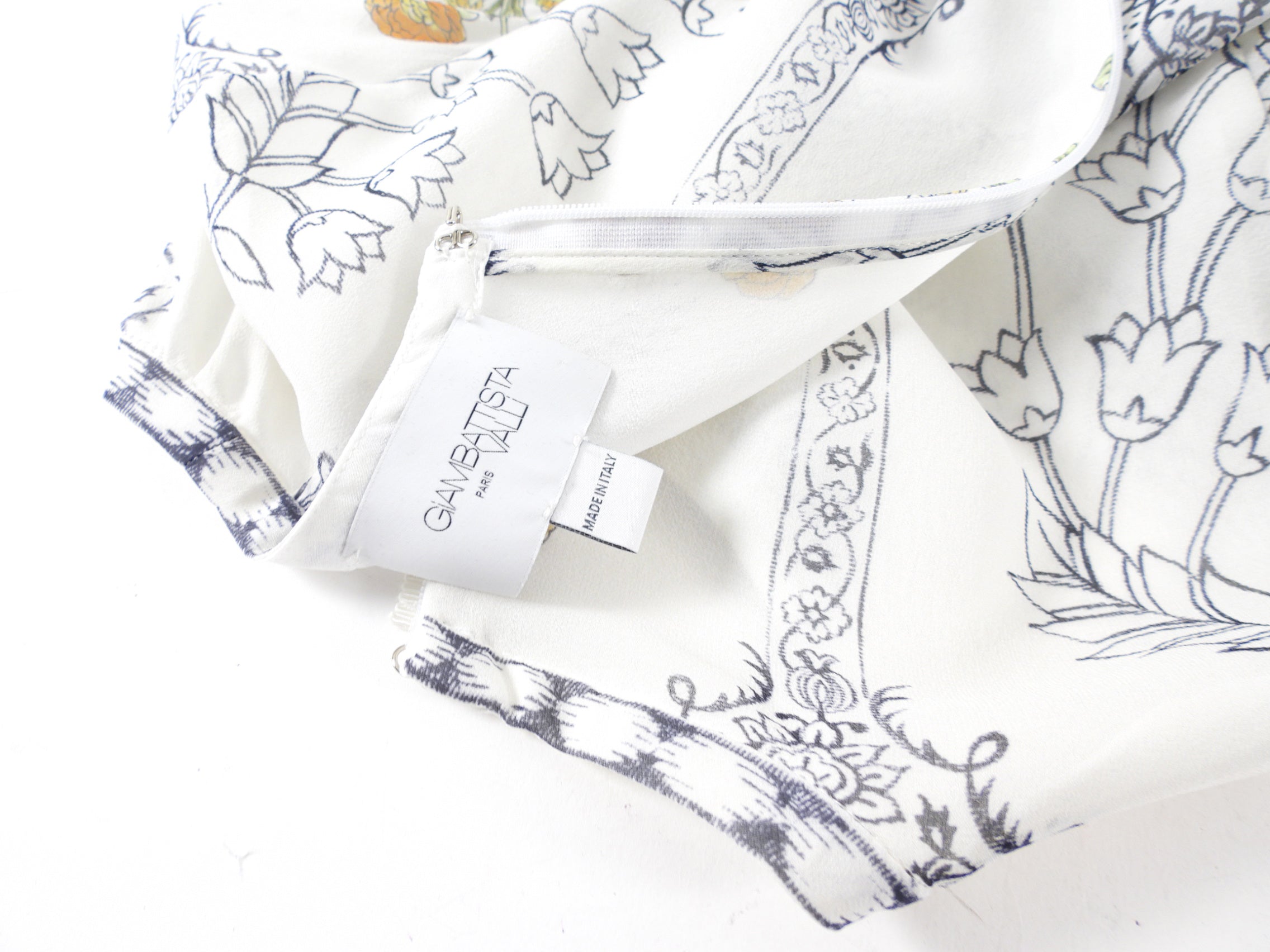 Giambattista Valli White Silk Chiffon Print Dress - IT44 / 8
