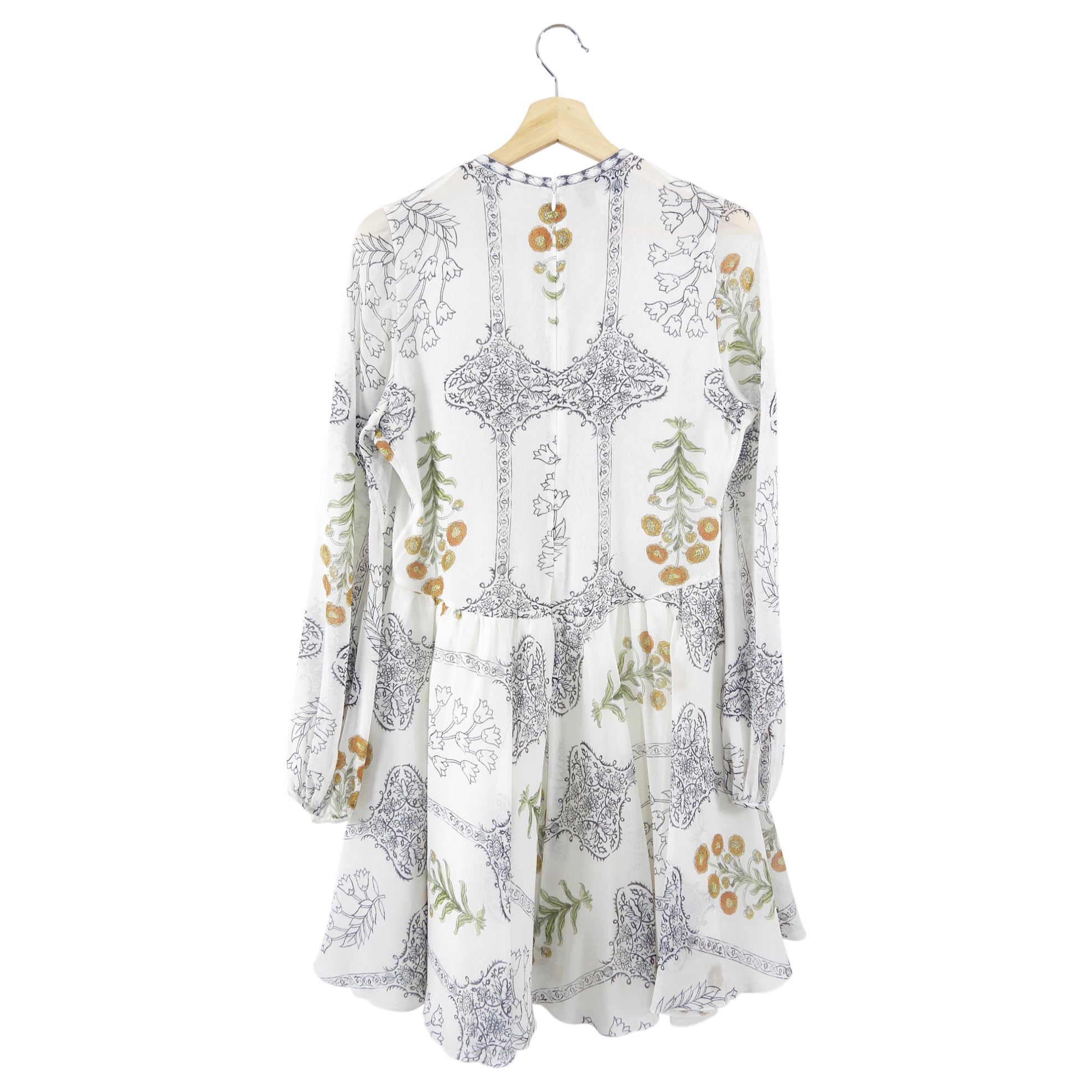 Giambattista Valli White Silk Chiffon Print Dress - IT44 / 8
