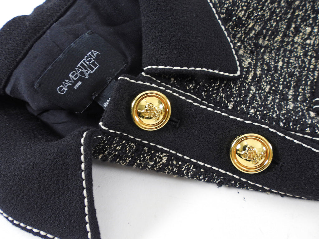 Giambattista Valli Black and Gold Tweed Shirt Dress - IT42 / 6