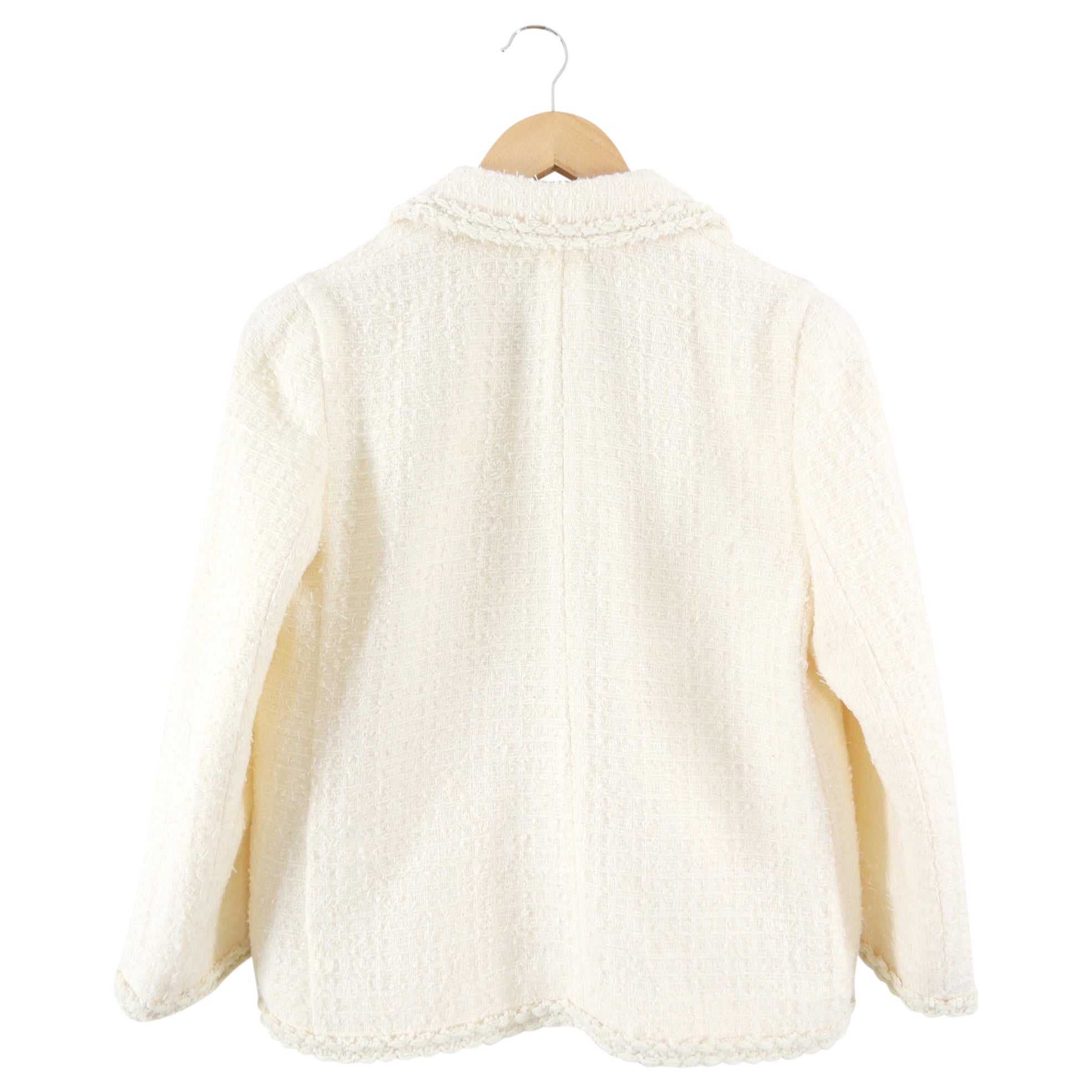 Giambattista Valli Ivory Tweed Classic Jacket - IT44 / USA 8