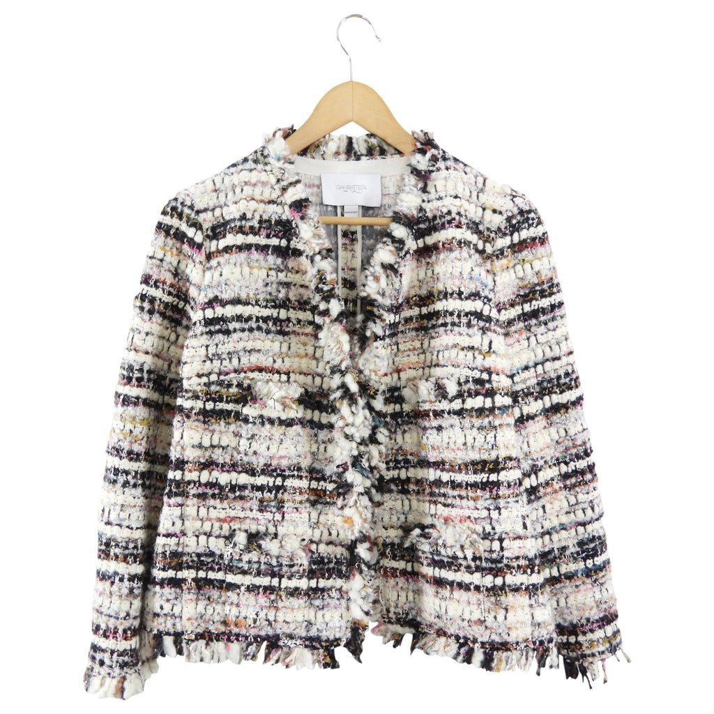 Giambattista Valli Ivory Black Pink Thick Tweed Jacket - IT44 / USA 8