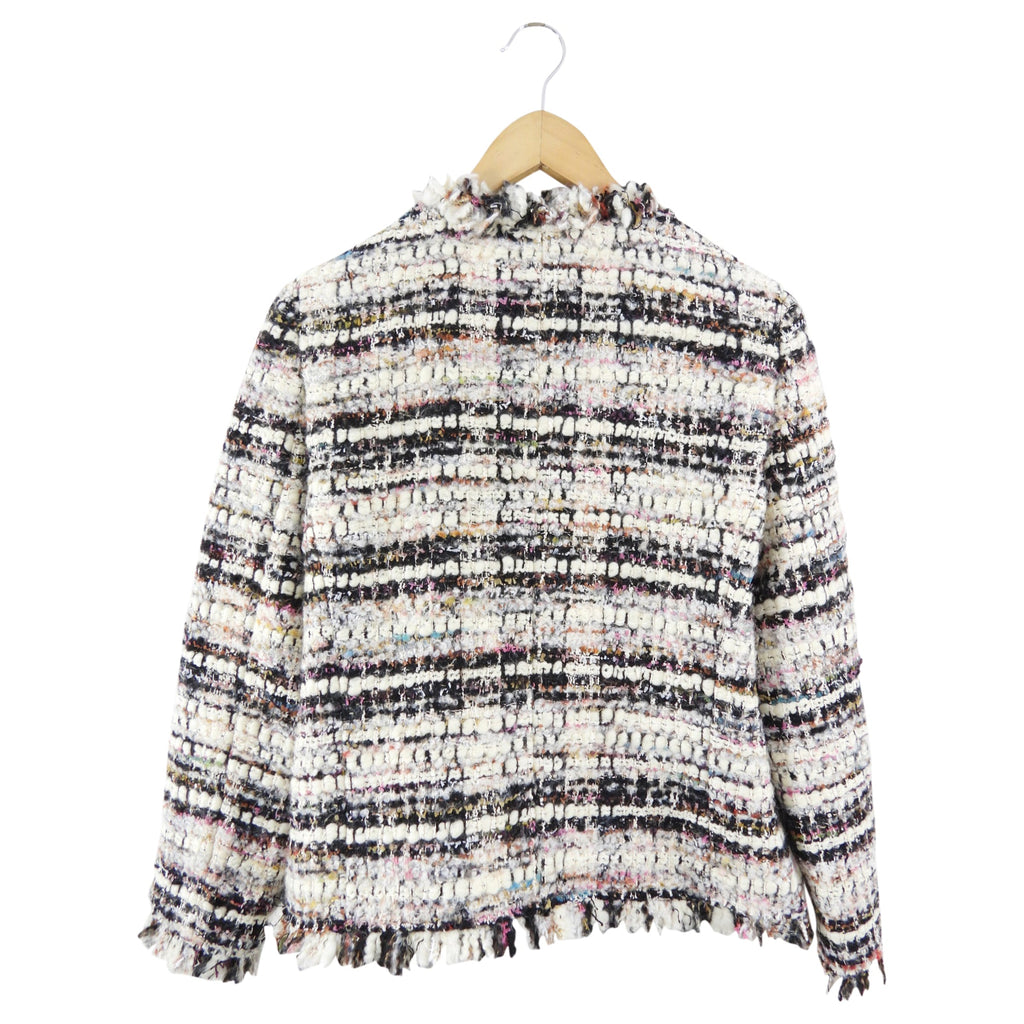 Giambattista Valli Ivory Black Pink Thick Tweed Jacket - IT44 / USA 8