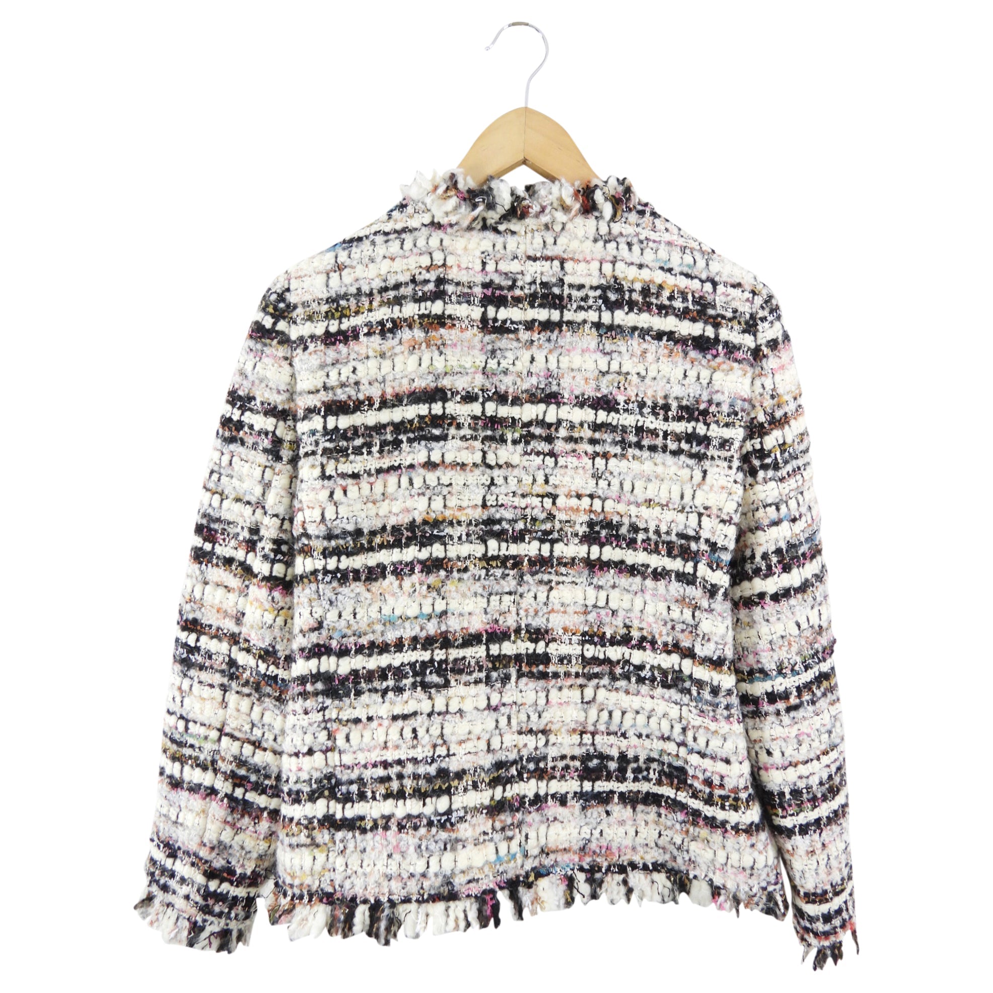 Giambattista Valli Ivory Black Pink Thick Tweed Jacket - IT44 / USA 8