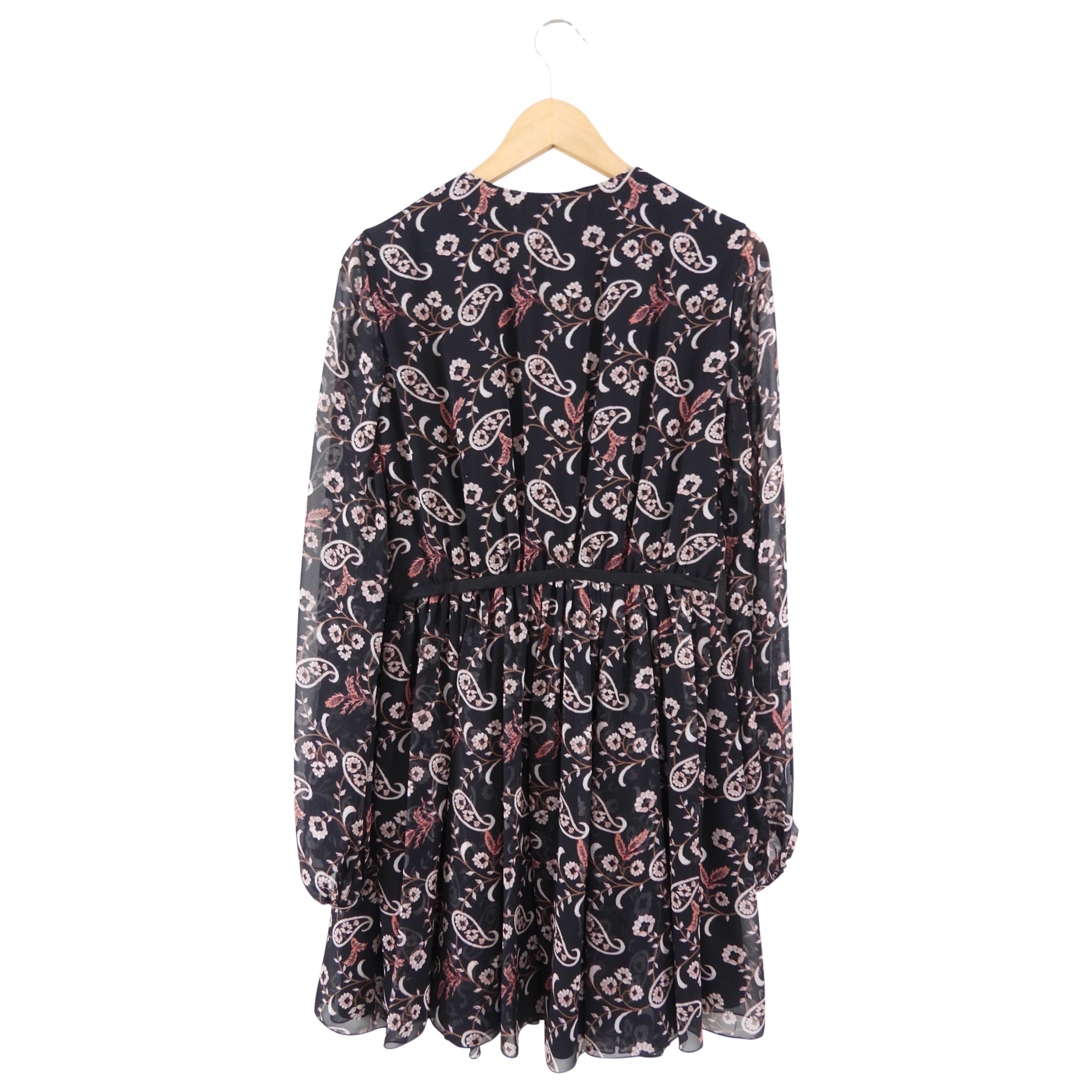 Giambattista Valli Black and Red Paisley Chiffon Print Dress - IT44 / M