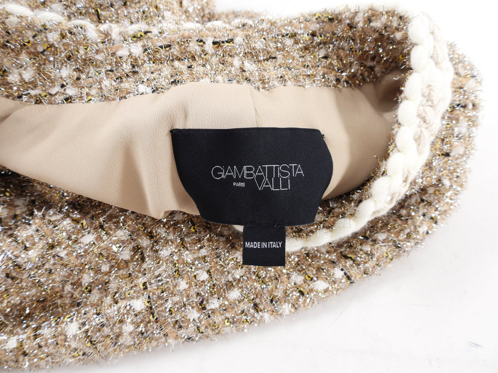 Giambattista Valli Gold and Silver Metallic Tinsel Tweed Skirt Suit - S / M