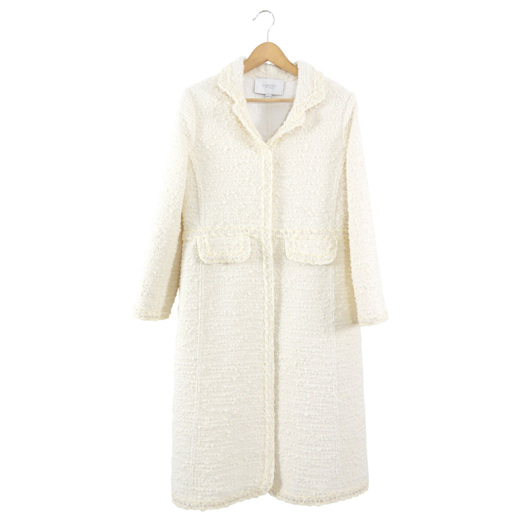 Giambattista Valli Ivory Tweed Sequin Coat - IT44 / M / 8
