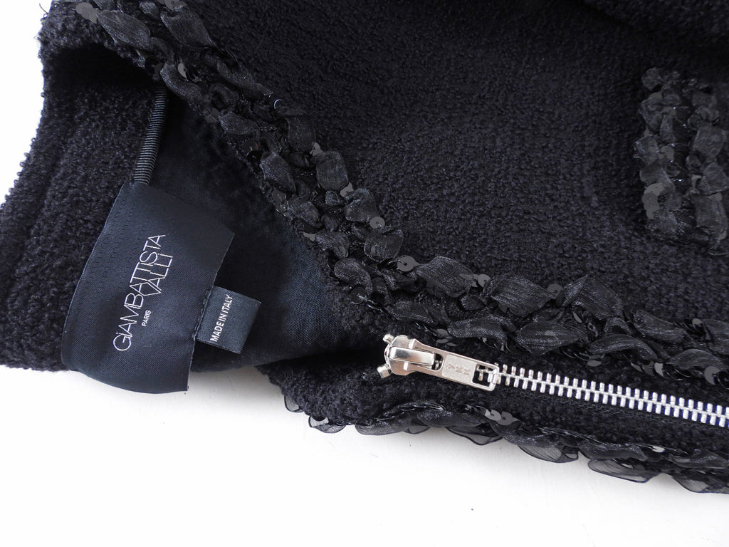 Giambattista Valli Black Wool and Tweed Zip Jacket - IT44 / 8