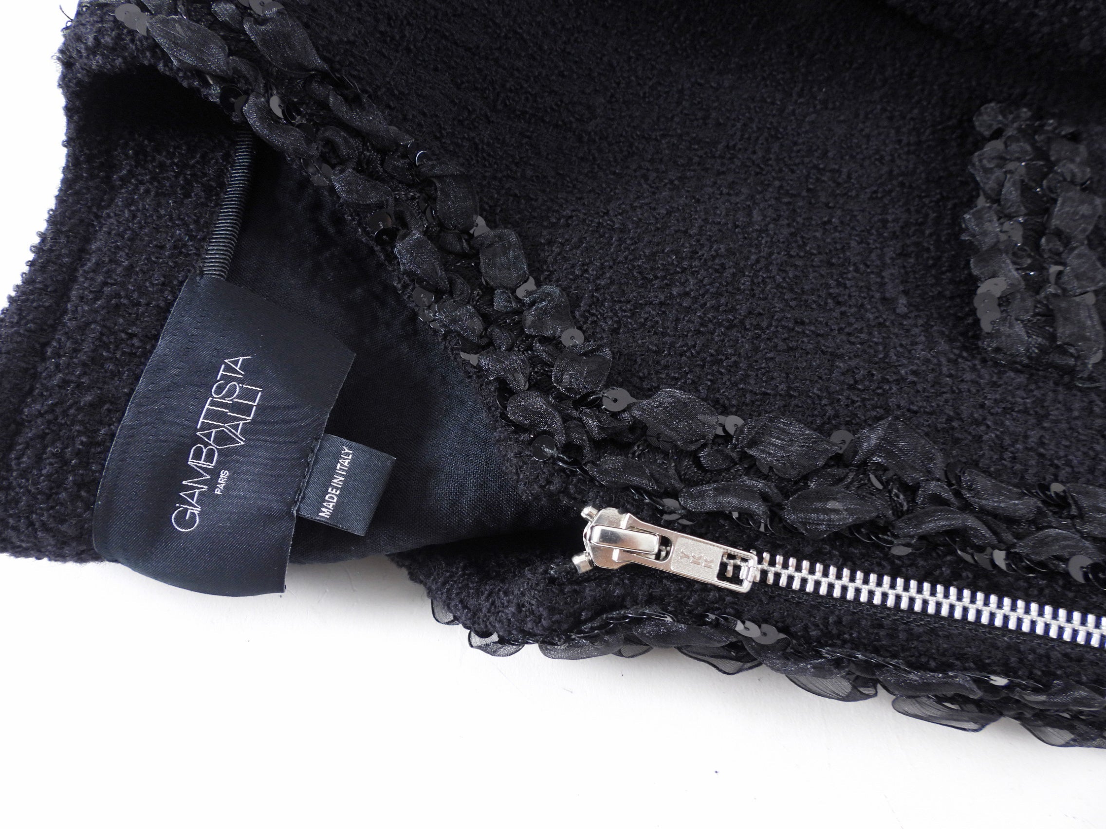 Giambattista Valli Black Wool and Tweed Zip Jacket - IT44 / 8