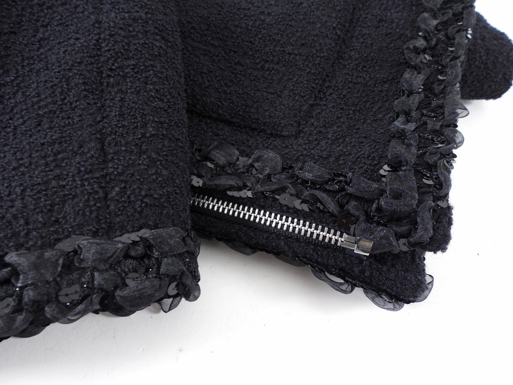 Giambattista Valli Black Wool and Tweed Zip Jacket - IT44 / 8